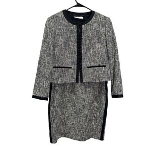 LK Bennett London Julie Tweed Blazer Jacket Dress Suit Set Women's Size 14 UK 18